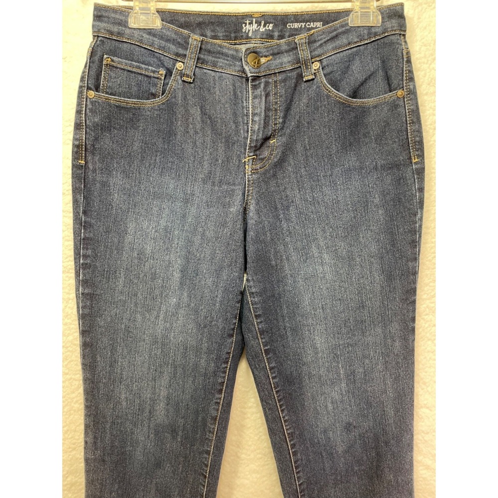 Style & Co Womens size 4 Curvy Denim Capri Blue Pants - Picture 2 of 10
